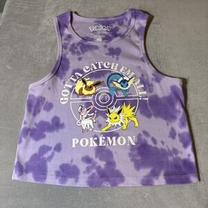Pokémon Girls Purple‎ Crop Top Tak Size Med Youth "Gotta Catch Em All"